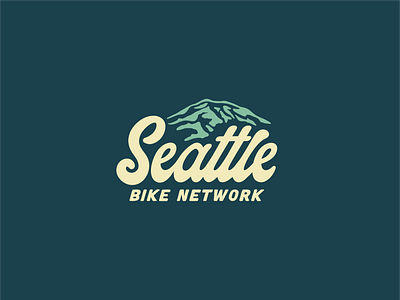 Seattle Bike Network bigfoot bike brand identity branding design hand lettering logo mount rainier seattle typography