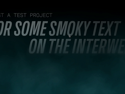 Cinematic Text: Smoky WebGL effect with HTML/CSS Text animation gsap javascript motion design motion graphics web design web developer webgl wordpress