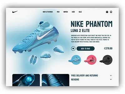 Nike Football Website / Webdesign / UI ui