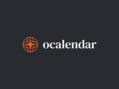 ocalendar logo branding calendar circle logo logotype orange star typography