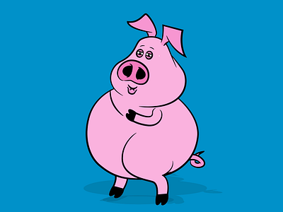 Walking Pig 2d after effects animation argentina cute draw freelance freelancer funny gif illustration illustrator motion dersigner motion graphics pig