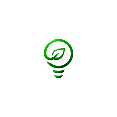 Eco Idea Logo app branding bulb eco electrical food gradient graphic design green ideas illustration light logo media medical minimal modern simple social vector