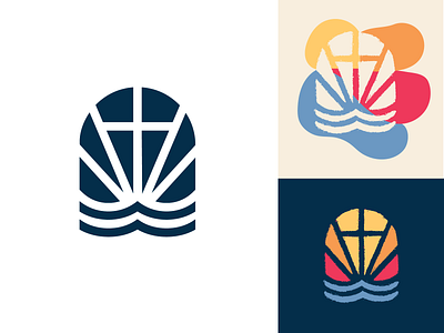 Anacortes CTK anacortes baptist branding christ the king church church logo cross hand drawn jesus modern negative space ocean pacific northwest protestant rebrand stained glass sunrise texture waves window