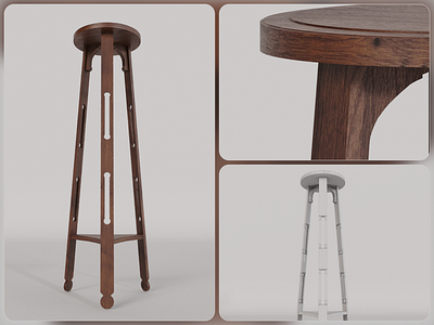 Day 03/30 - Vase Stand 30daychallenge 3dmodeling 3drendering dailyrender furnituredesign