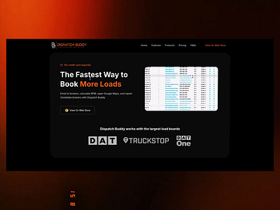 Dispatch Buddy Website UIUX Design animation product ui ux web web design