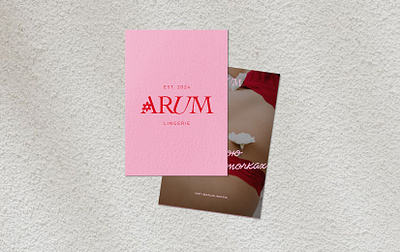 Postcard for lingerie brand branding graphic design logo poligraphy typography