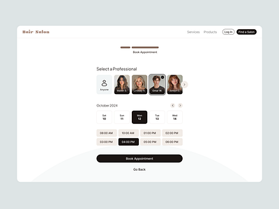 Hair Salon | Book Appointment desktop hairsalon schedule ui ux website