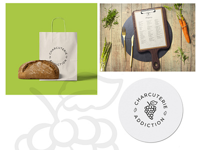 Charcuterie Addiction - Menu and Bag Design branding graphic design logo