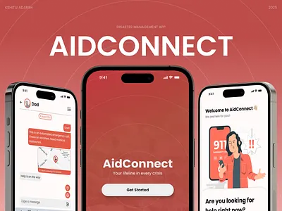 AidConnect - Disaster Management App app app design app ui art branding creative dailyui design designinspiration disaster management app graphic design interface designer ios ios ui logo safety app ui user interface ux visual designer