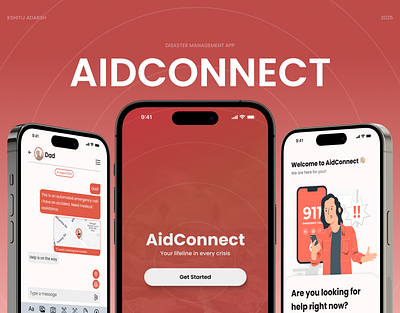 AidConnect - Disaster Management App app app design app ui art branding creative dailyui design designinspiration disaster management app graphic design interface designer ios ios ui logo safety app ui user interface ux visual designer