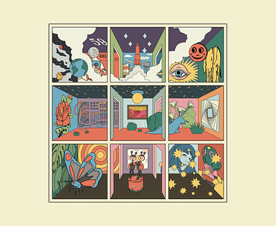 STRFKR - 'Future Past Lives' LP album art album cover art animation branding graphic design illustration