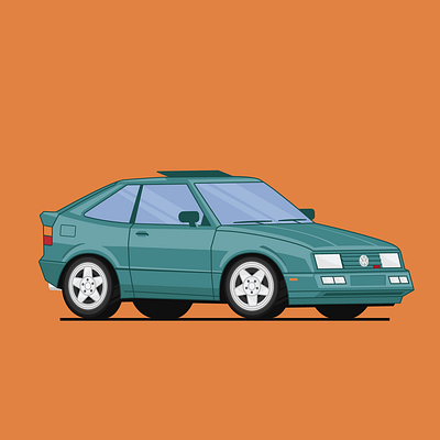 1994 Volkswagen Corrado VR6 autoart carillustration carlovers digitalart dribbble dribbbleshots flat flatdesign illustration retrocars vector vectorart vectorillustration vr6 vwclassic vwcorrado