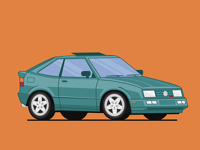 1994 Volkswagen Corrado VR6 autoart carillustration carlovers digitalart dribbble dribbbleshots flat flatdesign illustration retrocars vector vectorart vectorillustration vr6 vwclassic vwcorrado