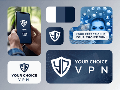 YC logo Design - Your Choice VPN logo Branding Design branding branding logo design cyber security graphic design logo logo deign logo designer security logo shield logo ui deisgn vc vpn logo yc logo