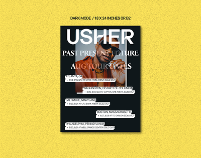 Tour Poster Design for Usher branding graphic design ui