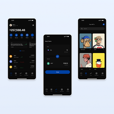 Crypto wallet appdesign cryptoappdesign cryptowalletui productdesign ui uidesign uiux uiuxdesign