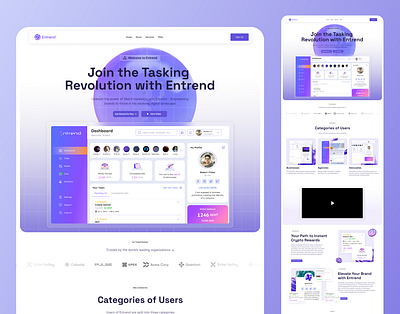 Entrend task Website digitalworkplacedesign framer framer landing page framer landing page design freelanceplatformdesign gigeconomywebsite saas 3d website saas website design saas website developemnt saas wordpress website spline spline 3d website spline landing page taskcreationwebsite taskmanagementwebsite taskmarketplacedesign taskplatformui wordpress wordpress landing page