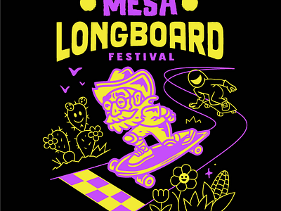 Mesa Longboard Festival character design graphic design illustration logo vector