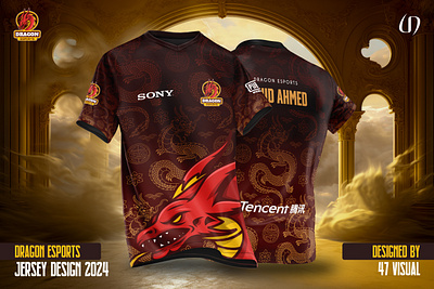 Dragon Esports Jersey Design 2024 (MOCKUP FREE ) apparel branding esports gaming graphic design illustration jersey logo social media sports wear t shirt