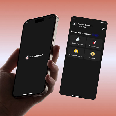 Randomizer - Splash Screen & Homepage app design mobileapp ui uiux ux web design