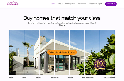 Redesign of RevolutionPlus Property Hero Section branding hero landing page luxury real estate ui