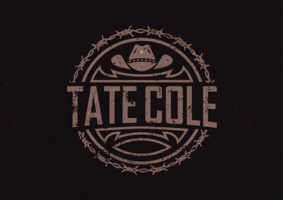 Tate Cole Music apparel designer badge design brand identity branding cattle brand country music cowboy cowgirl hand drawn illustration hat logo vintage apparel vintage clothing vintage illustration vintage logo western clothing western hat western logo western saloon