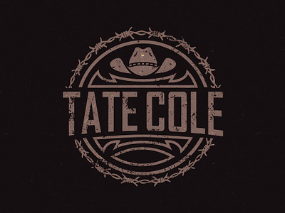 Tate Cole Music apparel designer badge design brand identity branding cattle brand country music cowboy cowgirl hand drawn illustration hat logo vintage apparel vintage clothing vintage illustration vintage logo western clothing western hat western logo western saloon