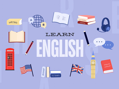 Learn English book colors course english foregn learn lesson student study