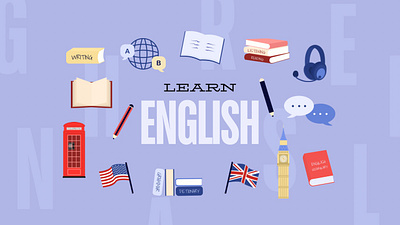 Learn English book colors course english foregn learn lesson student study