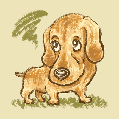 Dachshund Portrait ainmal character dachshund dog illustration pet puppy