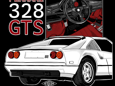 ferrari 328 gts tshirt design branding car ferrari ferrari328 ferrari328gts graphic design illustration oldschool car oldschoolcar vintage car