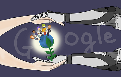 Google Doodle 2024 - My wish for the next 25 years is... creative design digital art environment graphic design human illustration illustrator photoshop technology