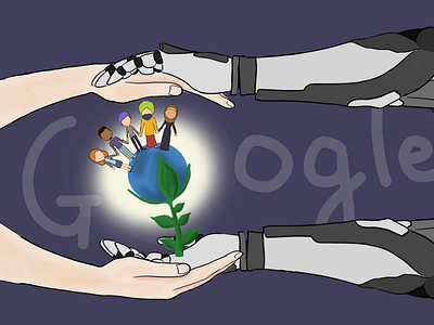 Google Doodle 2024 - My wish for the next 25 years is... creative design digital art environment graphic design human illustration illustrator photoshop technology