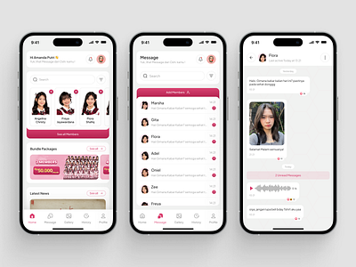 Private Message JKT48 agency landing page agency web design app application apps design branding chat design dribble best shot idol jkt48 message pink ui uidesign uiux