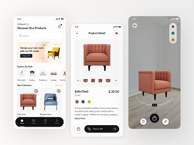 Homely - Interior Furniture Store Mobile App app clean design ecommerce figma furniture illustration mobile modern ui ux