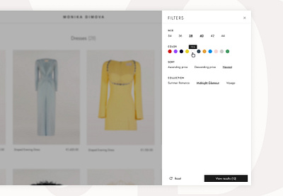 Filter Options | Right Side Modal application clothes design e commerce fashion figma filter filter by filter options modal options right side modal sort by ui design website