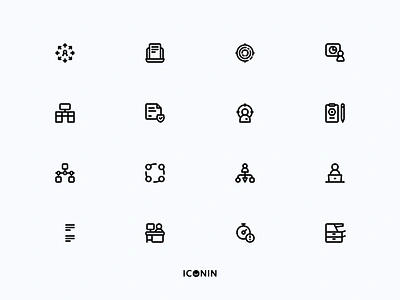 Iconin: Work Icons Set app icons employee flat icons icon icon pack iconin iconography illustration line icons stroke line work working