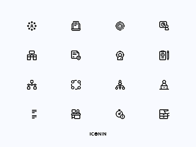 Iconin: Work Icons Set app icons employee flat icons icon icon pack iconin iconography illustration line icons stroke line work working