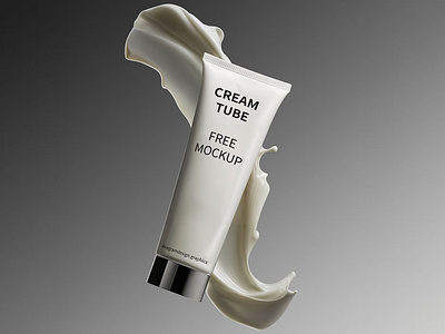 Cream Tube Free Mockup anagramdesign beauty cosmetics cream tube floating cream free free mockup freebie levitating crean mockup psd