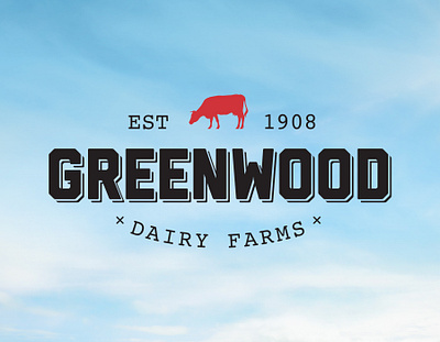 Greenwood Dairy Farms brand cow dairy design farm greenwood logo milk packaging