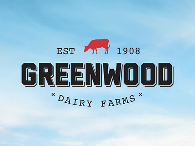 Greenwood Dairy Farms brand cow dairy design farm greenwood logo milk packaging