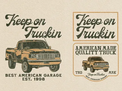 Keep on Truckin Badge Design badge brand design branding clothing design graphic design logo streetwear vintage vintage design vintage logo vintage tshirt