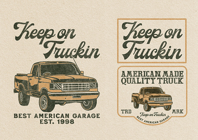 Keep on Truckin badge brand design branding clothing design graphic design logo streetwear vintage vintage design vintage logo vintage tshirt