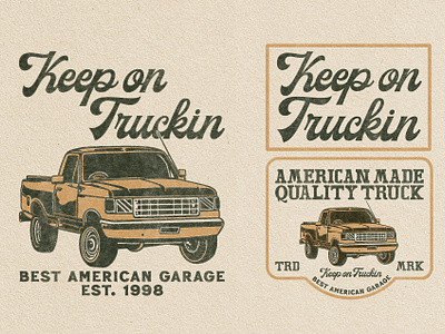 Keep on Truckin badge brand design branding clothing design graphic design logo streetwear vintage vintage design vintage logo vintage tshirt