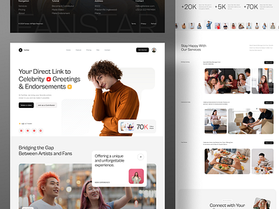Fanstar - Agency Website agency apps artist b2c branding connection design event fans landing page management platform ui uiux video web design webapp website