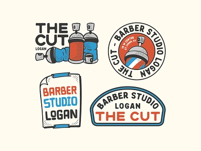 The Cut Barber Studio Logan - Badge Logo Illustration badge badge logo barber barber shop branding graffity illustration logo logo mascot mascot illustration merchandise retro mascot retro mascot illustration t shirt tee tshirt typography