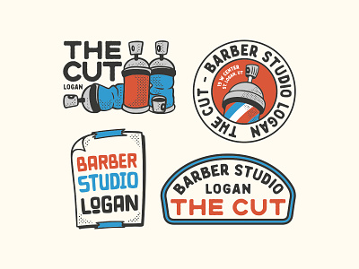 The Cut Barber Studio Logan - Badge Logo Illustration badge badge logo barber barber shop branding graffity illustration logo logo mascot mascot illustration merchandise retro mascot retro mascot illustration t shirt tee tshirt typography