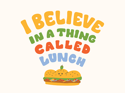 Lunchtime back to school childrens illustration cute design food food illustration hand lettering illustration kid lit lettering lunch sandwich typography