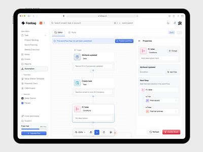 Foolbag - Automation Workflow Editor automation automation workflow button clean dashboard design integration low code low code automation minimalist design pipeline product design sekar station task management ui ux web design workflow