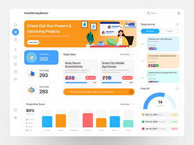 Task Management Dashboard 2d illustration app design custom illustration dashboard dashboard uxui illustration landing page project management project management dashboard saas saas dashboard saas producct schedule dashboard task management team management team work dashboard time management tools web app web app designer website